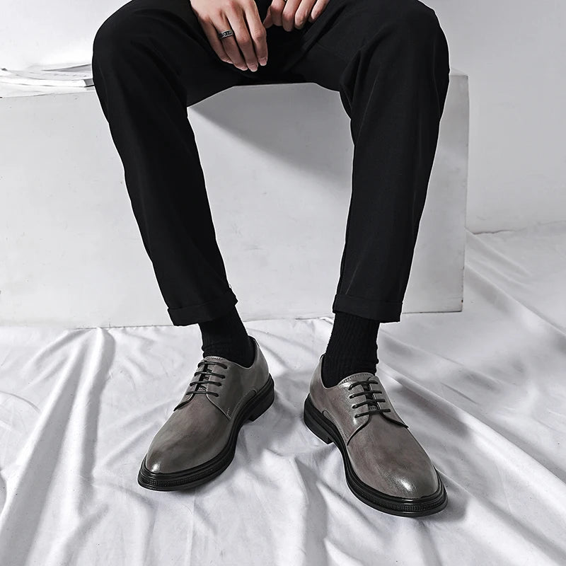 Riolio High Quality Handmade Oxford Dress Shoes Men's Office Suit Shoes Footwear Wedding Formal Italian Shoes Popular