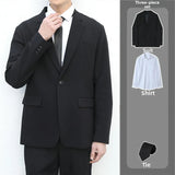 Riolio Casual Leisure Men's Suit Set High School Student Sle Versatile JK Class orm Jaet Straight Cut Casual Long Sve