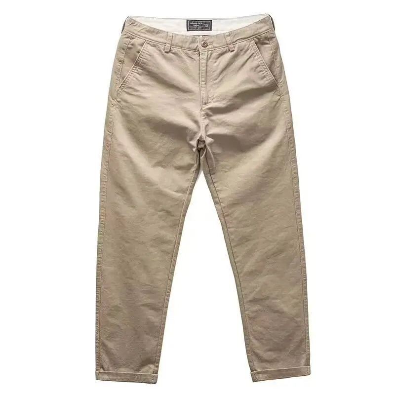 Riolio Casual Pants Men Solid Vintage Fashion Spring Autumn Harajuku Japanese Style All-match Straight Trousers New Pockets High Street
