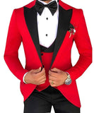 Riolio prom suit Men 3 Pieces Suits For Men Custom Made Groom Groomsmen Tuxedos Wedding Men Suit Terno Masculino(Jacket+Pant+Vest)