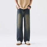 Riolio Blue Baggy Jeans Men Fashion Casual Retro Straight Jeans Men Streetwear Hip-hop Loose Vintage Jeans Mens Denim Trousers M-3XL