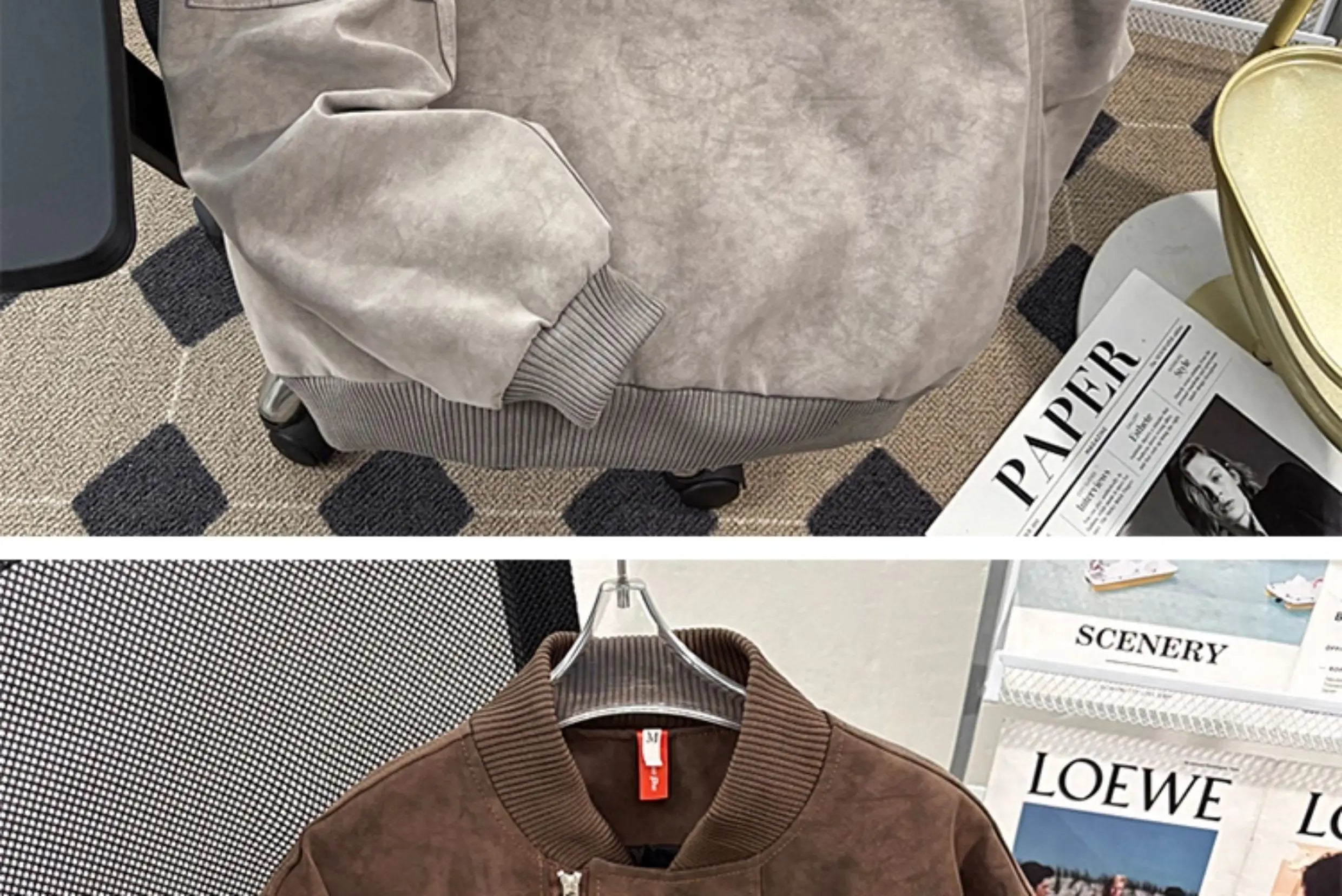 Riolio American Baseball Jacket Men's Autumn Winter Korean Style Trendy Loose Silhouette Work Jacket Handsome High-end Motorcycle Suit