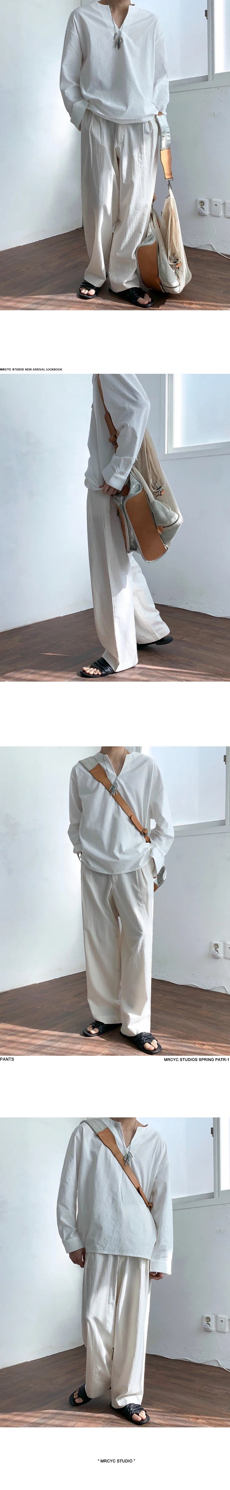 Riolio Summer Thin Linen Men's Pants Loose Straight Pants Korean Cotton Linen Casual Trousers Draped Wide-leg Pants Aesthetic Urban