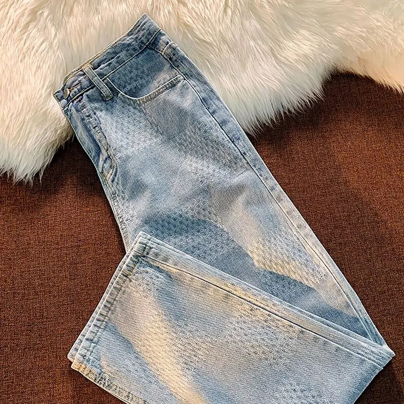 Riolio Spring Autumn Vintage Loose Casual Fashion Straight Jeans Hombre Hip Hop Harajuku Y2K Denim Pants Male Streetwear Trousers Men