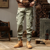 Riolio Mens Multi-Pockets Hip Hop Ankle-banded Outdoor Sports Overalls Harem Pants Loose Casual Joggers Sweatpants Men Cargo Pants