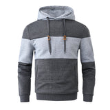 Riolio Autumn Men's Casual Fashion Hoodies Cozy Pullover Sweatshirt Tracksuit Hooded Sweatshirts Streetwear with Plaid Jacquard