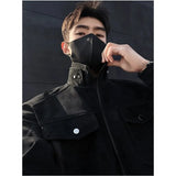 Riolio Mens Short Stand Collar Motorcycle Jacket Patchwork Cargo Biker Coat Spring Outdoor Riding Fashion Streetwear Urban Trendy