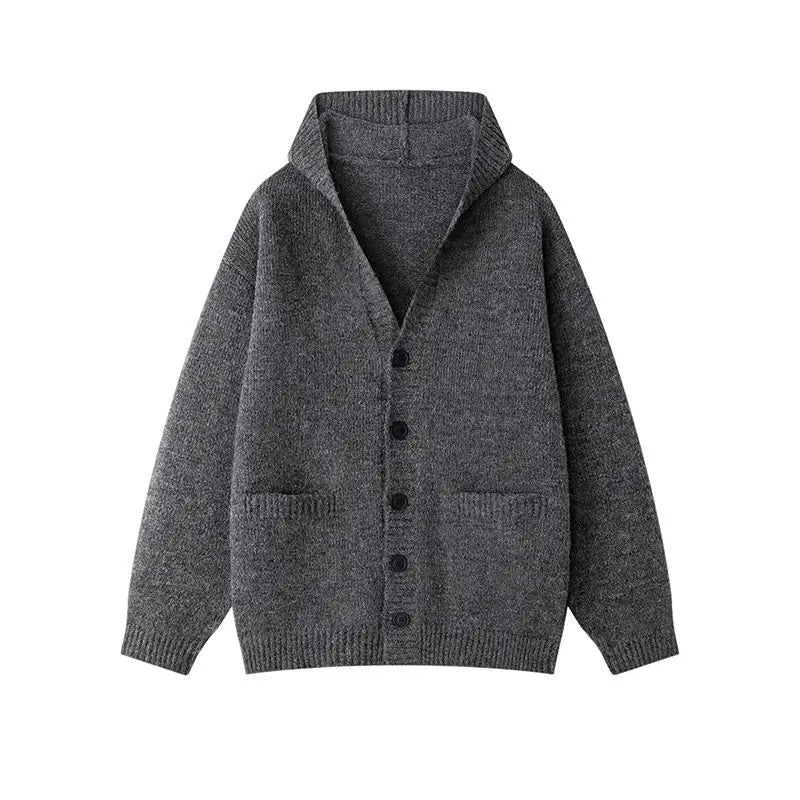 Riolio American-style autumn/winter streetwear unisex trendy hooded knit sweaters for couples with loose-fit retro Harajuku casual tops