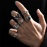 Riolio Gothic Skeleton Unisex Ring Set Punk Grunge Butterfly Frog Woman Man Jewelry Hip Hop Party Street Ring Accessories New Gift