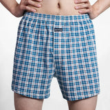 Riolio Men's 100% Cotton Boxer Shorts Foreskin Underwear High Waist Big Underpants Casual Plaid Plus Size Aro Alo Allo Pants M-3XL
