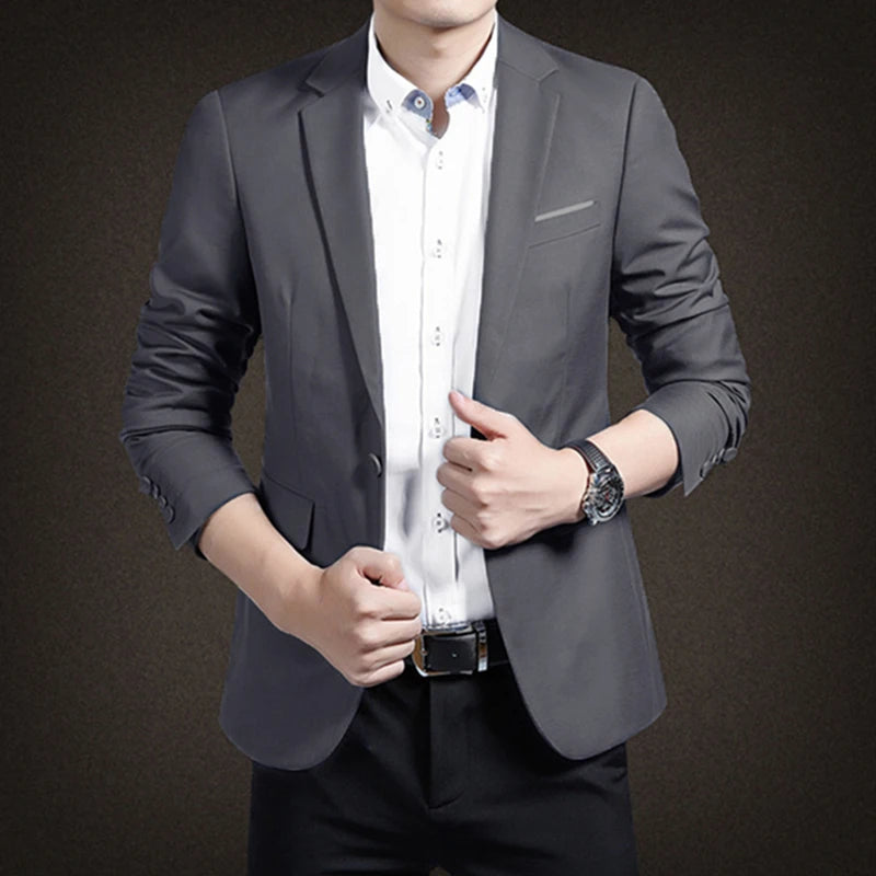 Riolio prom suit New Arrival Luxury Men Blazer New Spring Fashion Brand Slim Fit Men Suit Terno Male Business Jackets Coat