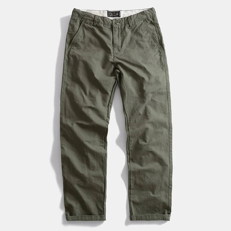 Riolio Casual Pants Men Solid Vintage Fashion Spring Autumn Harajuku Japanese Style All-match Straight Trousers New Pockets High Street