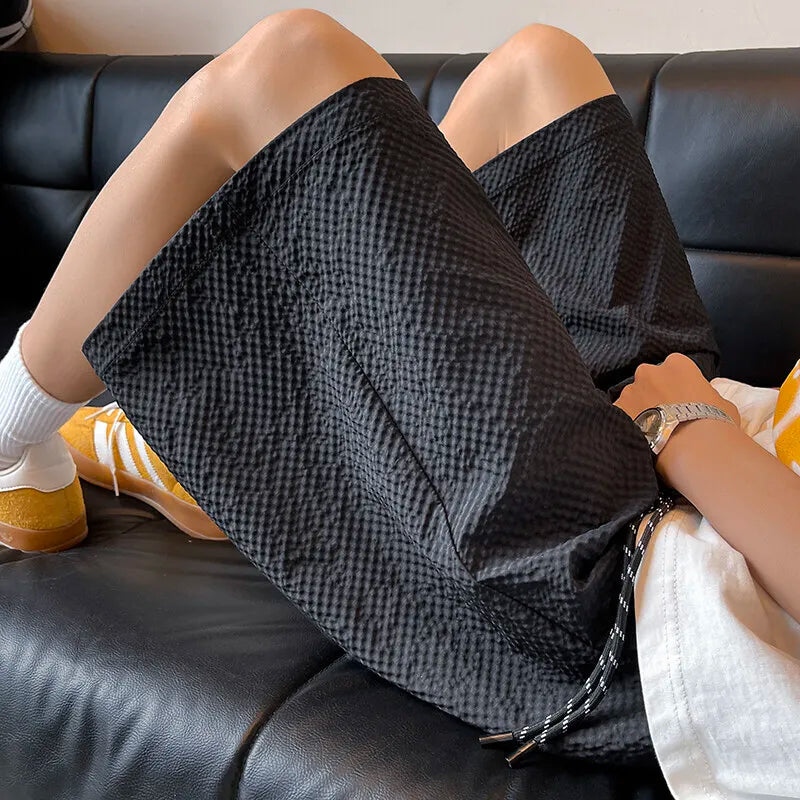 Riolio Summer Shorts Men Fashion Black Casual Shorts Men Streetwear Loose Blue Beach Shorts Mens Bermuda Shorts Large Size 4XL