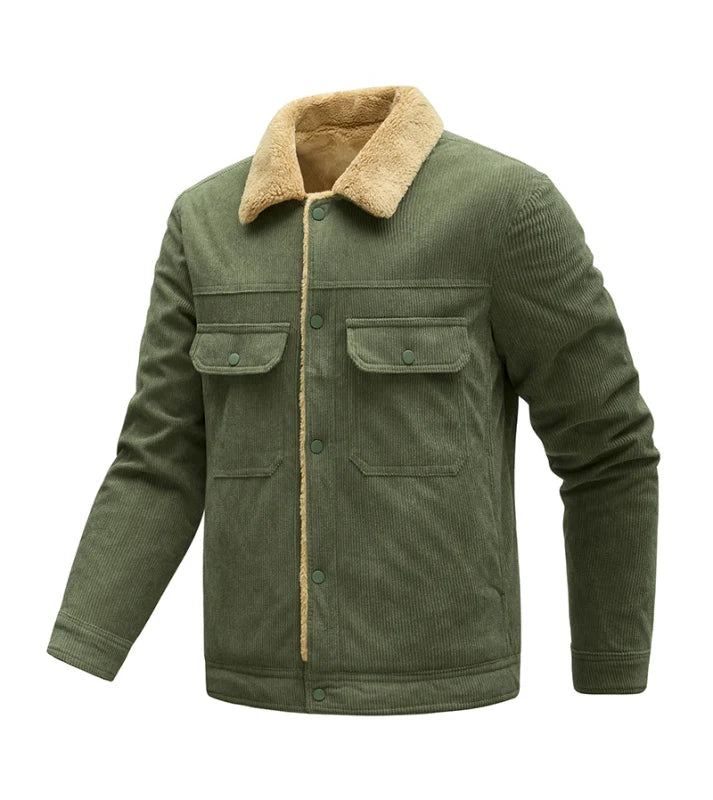 Riolio Autumn Brand Men's Jacket Winter Thick Velvet Jacket Men's Quality Lamb Wool New Jacket Corduroy Cotton Jacket Men's Clothing