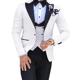 Riolio prom suit Men 3 Pieces Suits For Men Custom Made Groom Groomsmen Tuxedos Wedding Men Suit Terno Masculino(Jacket+Pant+Vest)
