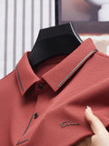 Riolio Men's New Polo Shirt Seamless Premium Luxury Cool Fabric Business Casual Golf Slim Fit Blouse Collar T-shirt