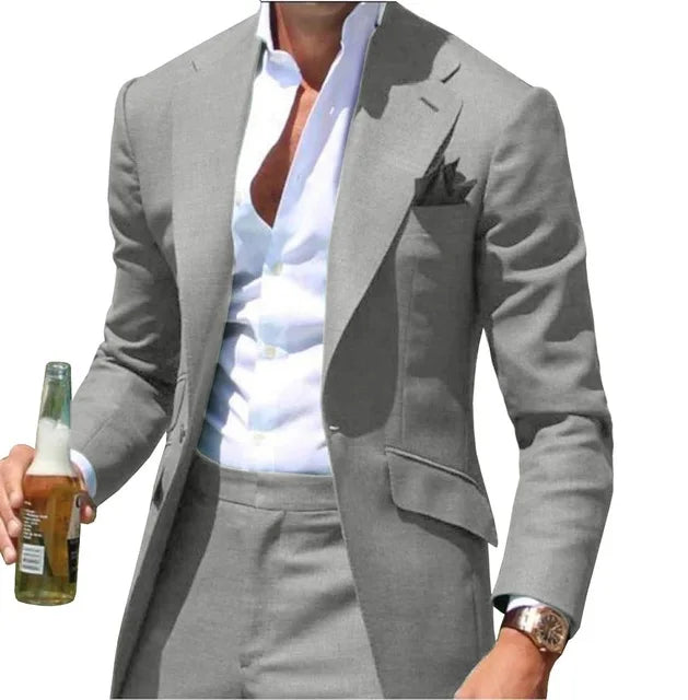 Riolio suit fashion Costumes Pour Hommes Peak Collar Men Suits Notched Green Slim Fit Blazers Jackets Pants 2PCS Causal Business Wedding Groom Wear