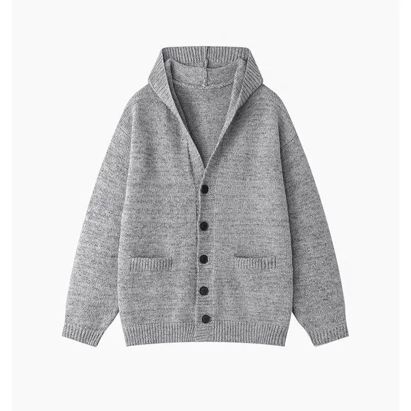 Riolio American-style autumn/winter streetwear unisex trendy hooded knit sweaters for couples with loose-fit retro Harajuku casual tops