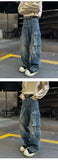 Riolio Cargo jeans men New High Street Gothic Punk Dark Trousers  Harajuku Retro Baggy Jeans Men Street Fashion Straight Leg Pants