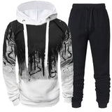 Riolio Autumn Winter Trending Tracksuits Men Camouflage Hoodie + Pant 2 Piece Set Sports Wear 3d Ink Jogging Suits
