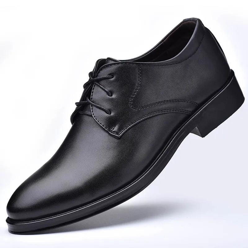 Riolio Men Dressing Shoes Formal for Men's Casual Shoe Leather Social Wedding Designer Pointed Toe Black Office Winter Shoes Brand