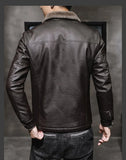 Riolio Casual Punk Rock Thick Leather Coats Slim Windproof Blazer Stand Collar Outwear Men's Pu Leather Jacket Zipper Motorcycle Jacket