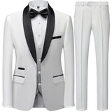 Riolio Suit Coat Pants Vest 3 Pcs Set / Fashion Men's Casual Boutique Business Wedding Groom Dress Blazers Jacket Trousers