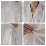 Riolio New Trend Men Cardigan Tops Textured Suit Collar Short Sleeve Shirts Leisure Jacquard Shirts for Man Luxury Style Premium Blouse