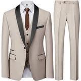 Riolio Suit Coat Pants Vest 3 Pcs Set / Fashion Men's Casual Boutique Business Wedding Groom Dress Blazers Jacket Trousers