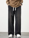 Riolio Plus Size M-8XL Baggy Jeans Men's Blue Black Streetwear Elastic Waist Y2K Trousers Fashion Straight Leisure Wide Denim Pants