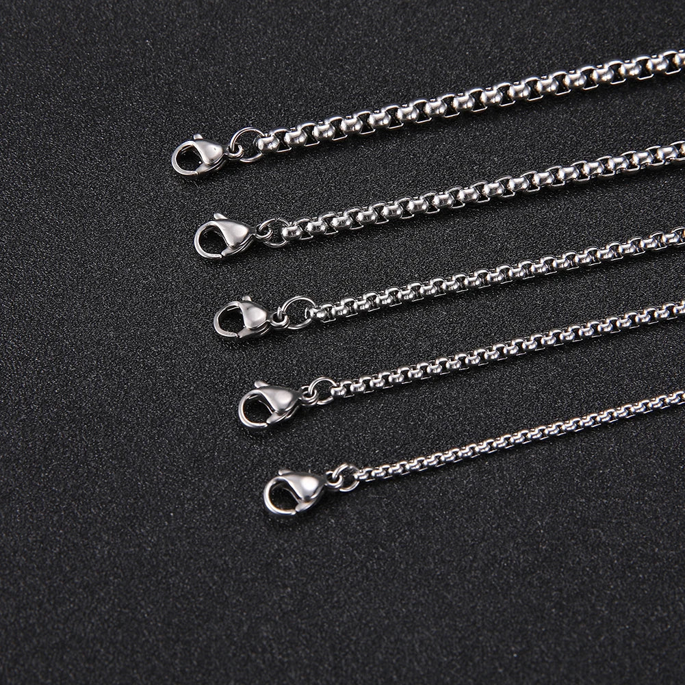 Riolio My Shape Basic Cuban Chain Necklaces for Men Women Punk Figaro Box Curb Chain Chokers Lobster Clasp Fashion Male Jewelry Collar