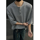 Riolio Summer Short Sleeved T-shirt Men White Checkered T Shirt Men Streetwear Korean Loose Round Neck T Shirt Mens Top Large Size 4XL