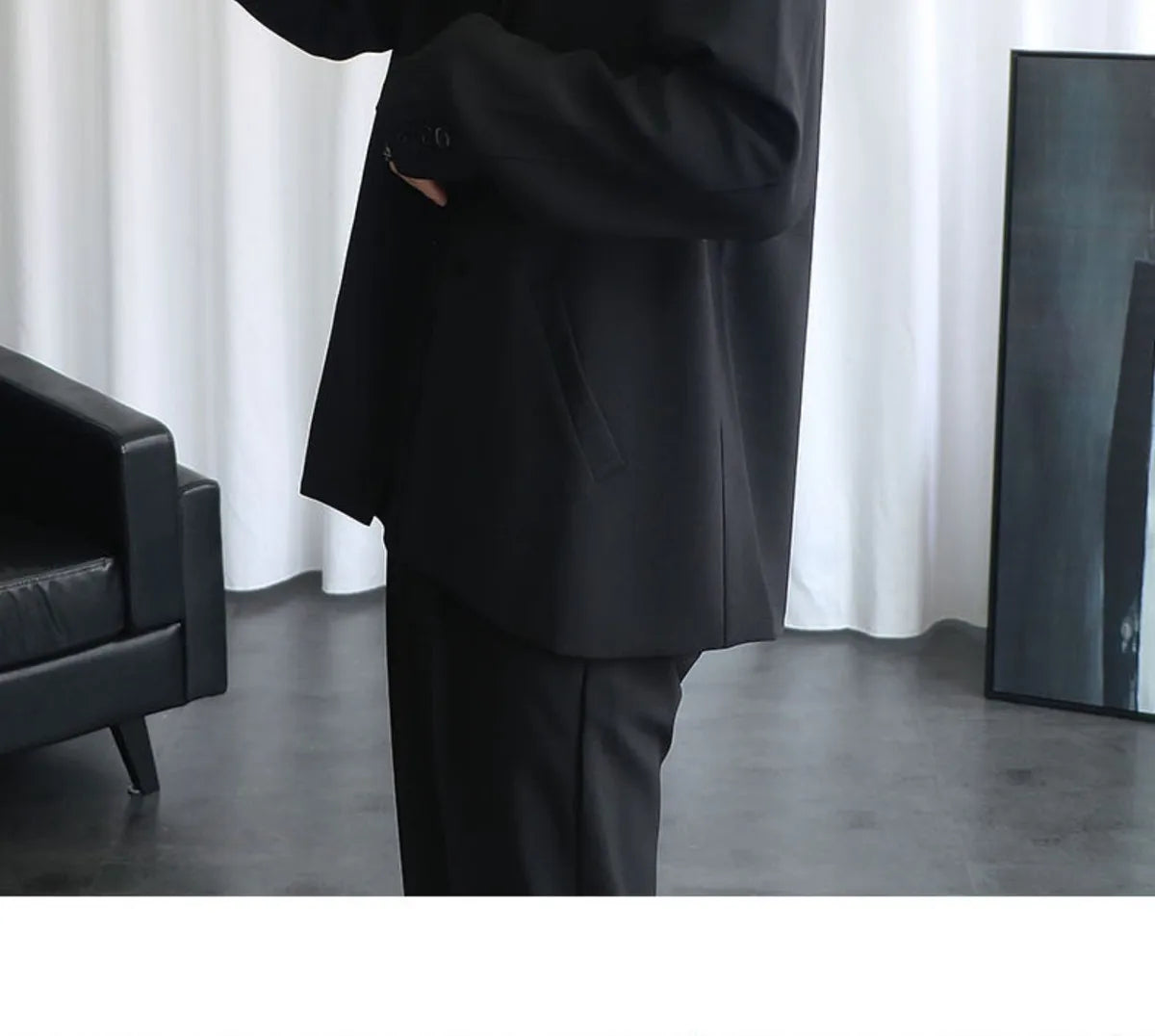 Riolio Male Elegant Casual Blazer Jacket Spring Autumn Versatile Loose Black Casual Jacket American 2025 New High Street Men's Suit