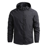 Riolio Male Casual Jacket Hooded Sports Jacket Men's Outdoor Waterproof and Breathable Thin Quick Drying Jacket Outdoor Hiking Suit