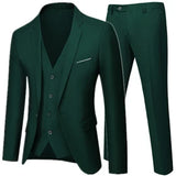 Riolio Business Suit Jacket Coat Blazers Trousers Waistcoat Men Wedding Three Pieces Pants Vest Large Size Professional Dress 3 Pcs Set