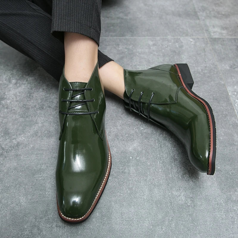 Riolio Men's Comfortable Ankle Leather Boots Men's Fashion Brand Chelsea boots men's brand leather boots high top shoes