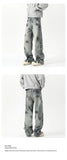 Riolio Jeans Men's New Denim Pants wash jeans New Fashion High Quality Washed Male Jeans Loose Wide Leg Trousers Straight Casual jean