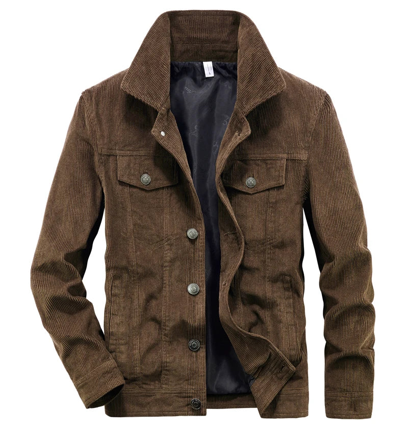 Riolio Wellsome Men's Streetwear Motorcycle Corduroy Coats Winter Bomber Jackets Men's Windbreaker Multi-pocket Cotton Cargo Parkas