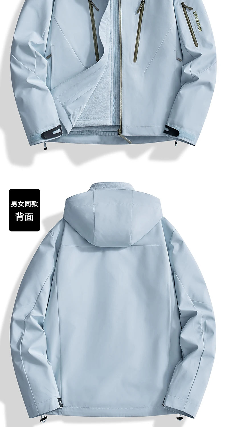 Riolio Men's Outdoor New Jacket Autumn Waterproof Windproof Assault Suit Men Women Three in One Two-piece Set Men's Brand Hiking Suit