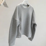 Riolio Korean Casual Sports Suit Large Size Plus Velvet Set Zipper Design Sports Sweatshirt Tying Trousers Casual Simple Two-piece Set