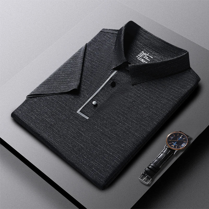 Riolio Lightweight Polo Shirt Lapel Button Jogging Tops Summer Men's Solid Color Tshirts New Men Casual Streetwear Short Sleeve Shirts