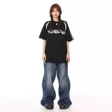 Riolio Hip hop high street American men and women trendy straight leg washed jeans for couples autumn Y2K loose retro casual pants