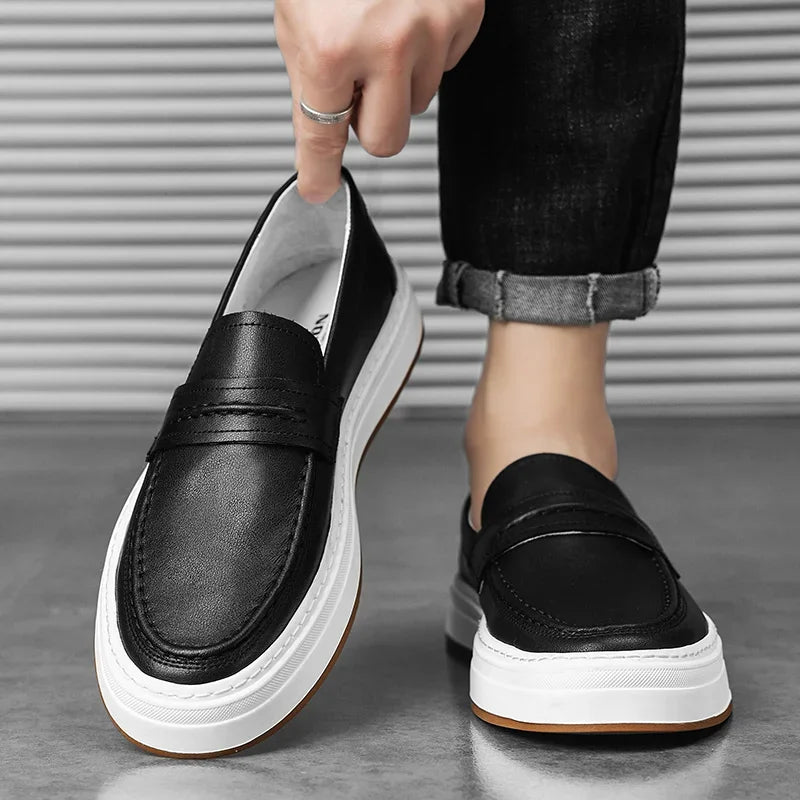 Riolio High Quality Classic Men's Casual Loafers Driving Shoes Moccasin Fashion Male Comfortable Genuine Leather Men Lazy Dress ShoesDRESS TO IMPRESS