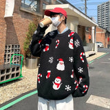 Riolio Oversize Ugly Christmas Sweater Korean Santa Claus Knitwear Sweater Male Loose  Winter Versatile Couple Pullovers Man Clothes