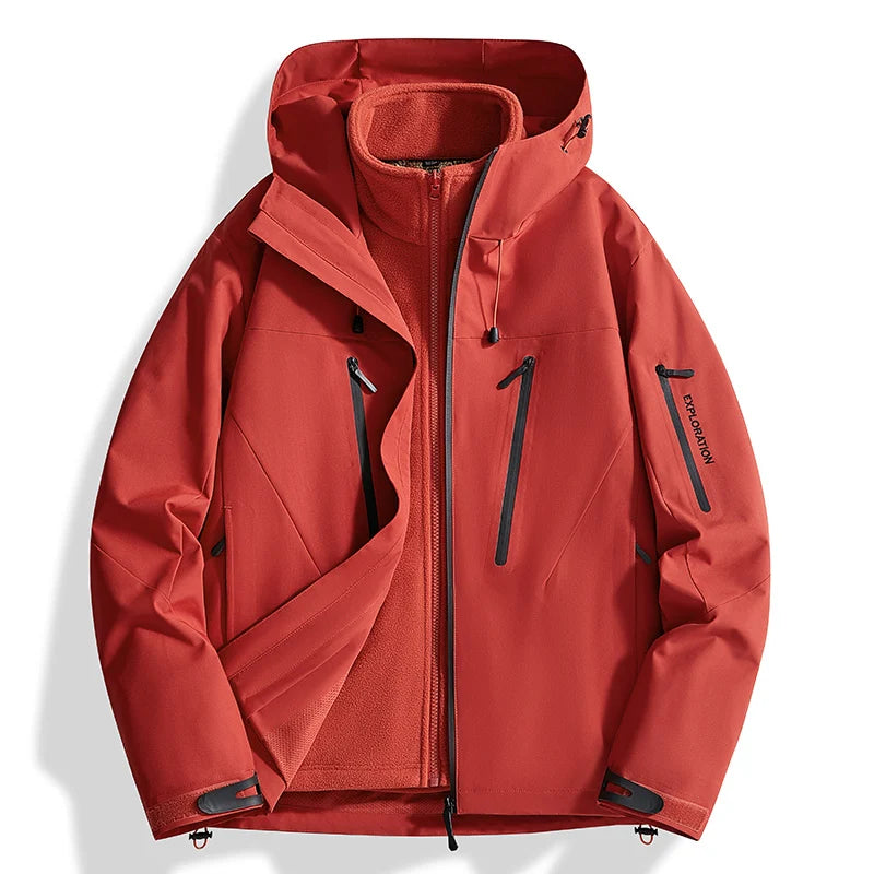 Riolio Men's Outdoor New Jacket Autumn Waterproof Windproof Assault Suit Men Women Three in One Two-piece Set Men's Brand Hiking Suit