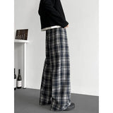 Riolio Summer Casual Pants Men Oversized Retro Plaid Pants Men Streetwear Hip-hop Loose Wide Leg Pants Mens Trousers Plus Size 5XL