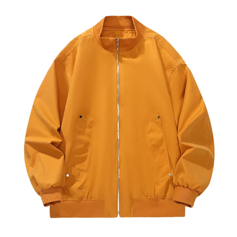 Riolio Men's Autumn New Jacket Stand Collar Trendy Versatile Casual Jacket Waterproof and Windproof Outdoor Casual Men's Clothing
