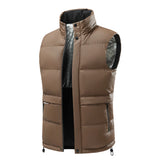 Riolio Men's Hooded Loose Solid Color Warm Vest Male Version Camisole Jacket Graphene Cotton Vest Autumn Winter Quality Men's Vest