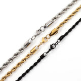 Riolio Rope Chain Necklace Men Classic New Handmade Stainless Steel Twisted Link Chain Necklace For Men Jewelry Gift