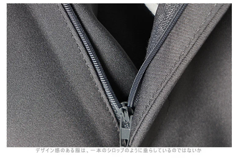 Riolio New Fashion Male Suit Pants Light Luxury Draped Cropped Button-down Business Casual Pants Premium Slim-fit Elegant Dress Trouser